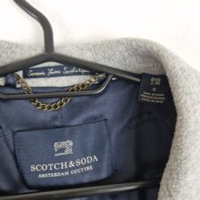 Scotch & Soda Mens Grey Coat Size S Wool Blend Long Button Up