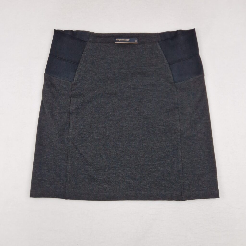 Soyaconcept Womens Grey Mini Skirt Size L Stretch Pencil Casual Office