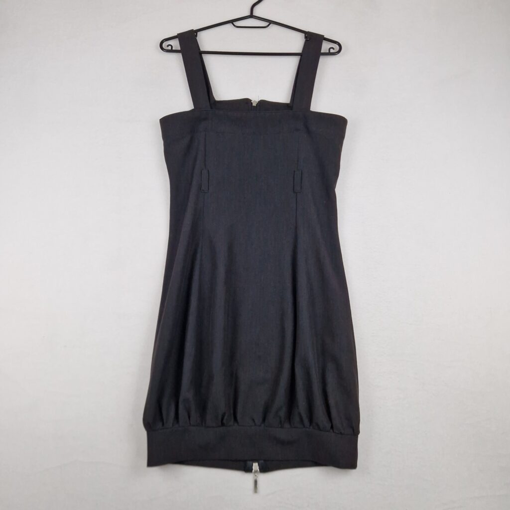 Polaris Womens Black Pinafore Dress Size 34 Sleeveless Zip Back Knee Length