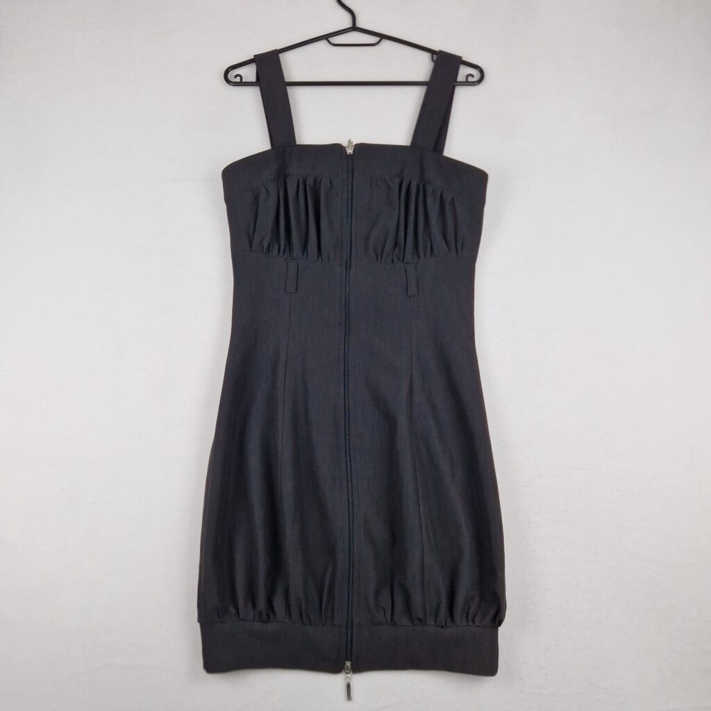 Polaris Womens Black Pinafore Dress Size 34 Sleeveless Zip Back Knee Length