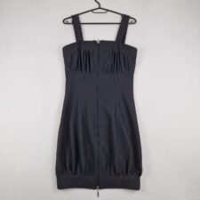 Polaris Womens Black Pinafore Dress Size 34 Sleeveless Zip Back Knee Length