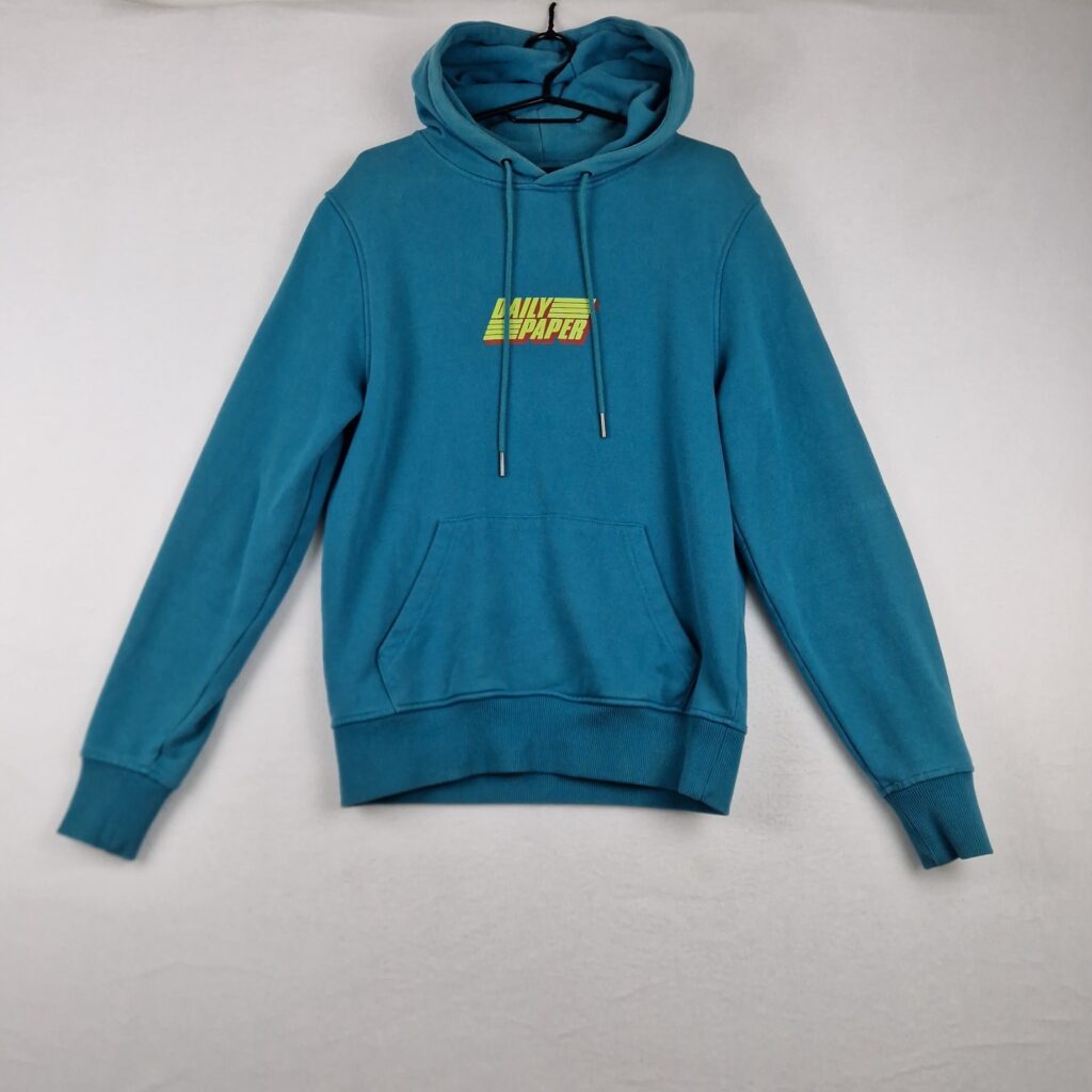 Daily Paper Mens Blue Hoodie Size XS Cotton Logo Graphic Pullover