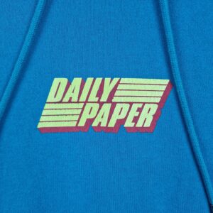 Daily Paper Mens Blue Hoodie Size XS Cotton Logo Graphic Pullover