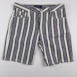 Scotch & Soda Ralston Mens Blue White Striped Denim Shorts Size W34 Cotton