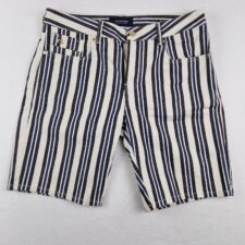 Scotch & Soda Ralston Mens Blue White Striped Denim Shorts Size W34 Cotton