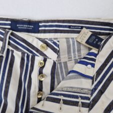 Scotch & Soda Ralston Mens Blue White Striped Denim Shorts Size W34 Cotton
