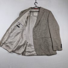 Benvenuto Mens Beige Textured Tailored Blazer Size 52