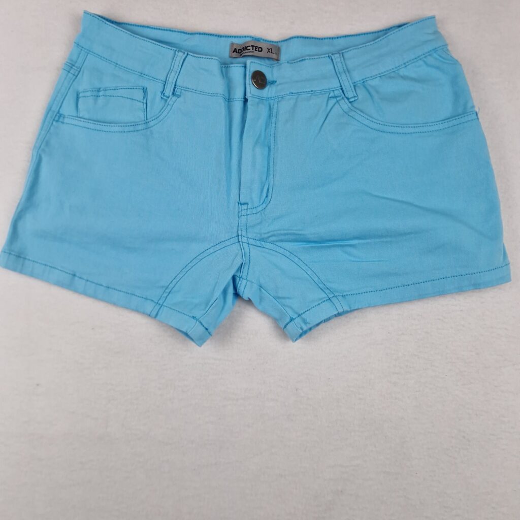 Addicted Womens Blue Stretch Low Rise Denim Shorts Size XL 36