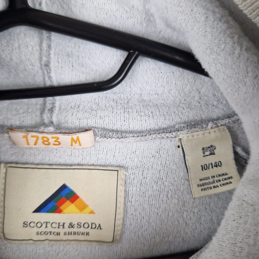 Scotch & Soda Scotch Shrunk Kids Grey Cotton Pullover Hoodie Size 10 140