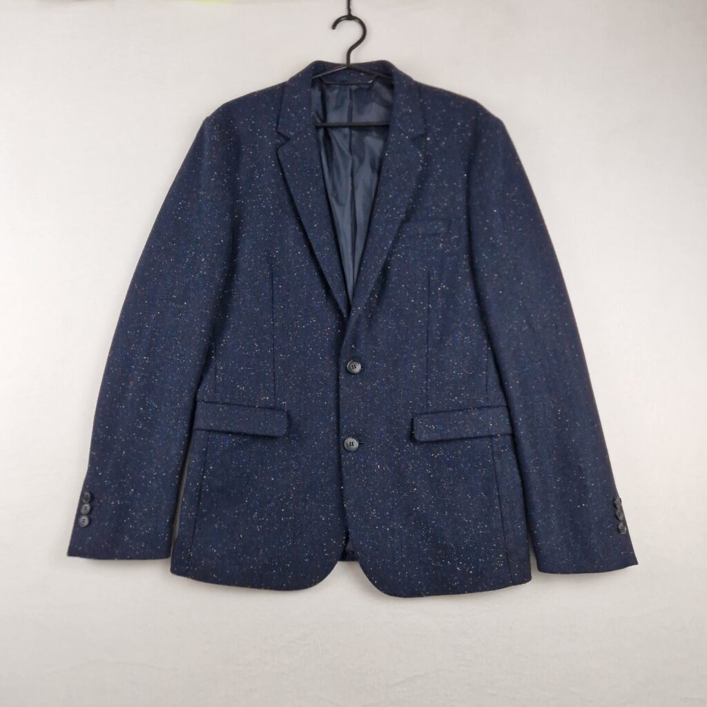 Selected Homme Mens Navy Speckled Wool Blend Tailored Blazer Jacket Size 48