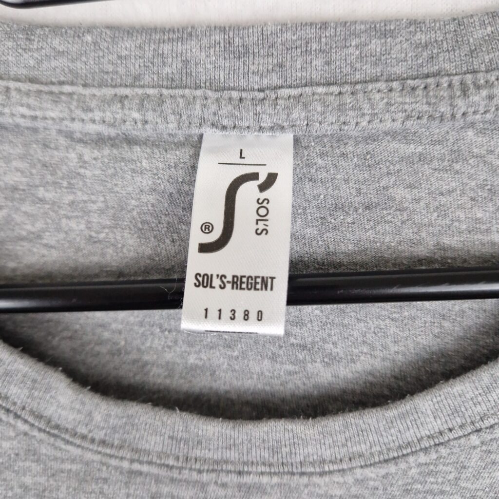 Sol’s Regent Mens Grey Cotton Crew Neck Short Sleeve T Shirt Size L