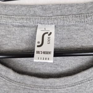 Sol’s Regent Mens Grey Cotton Crew Neck Short Sleeve T Shirt Size L