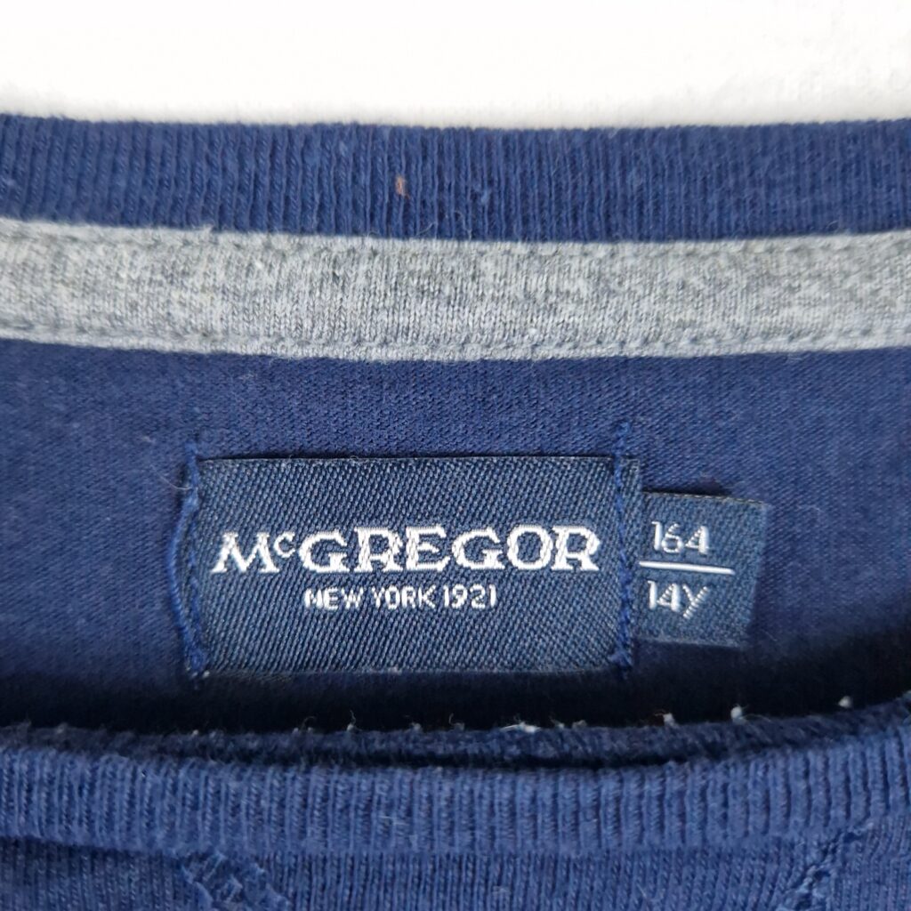 McGregor Mens Blue Cotton Graphic Logo Long Sleeve Shirt Size L