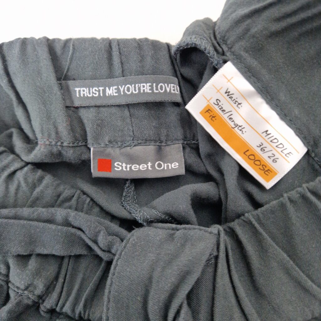 Street One Womens Green Loose Fit Drawstring Waist Trousers Size 36