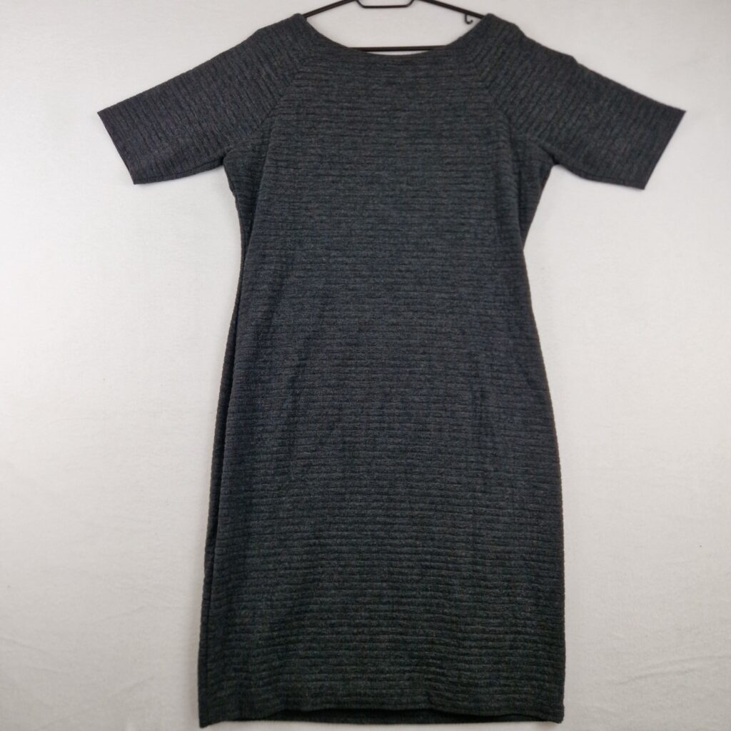 Kyra & Ko Womens Black Grey Textured Layered Stretch Midi Dress Size L