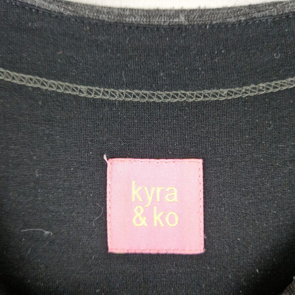 Kyra & Ko Womens Black Grey Textured Layered Stretch Midi Dress Size L