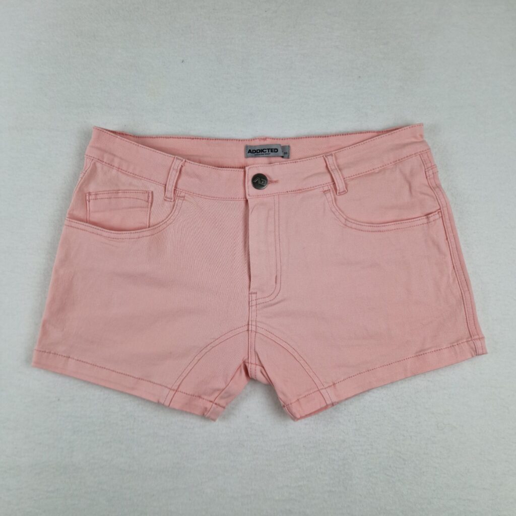 Addicted Womens Pink Stretch Low Rise Denim Shorts Size XL