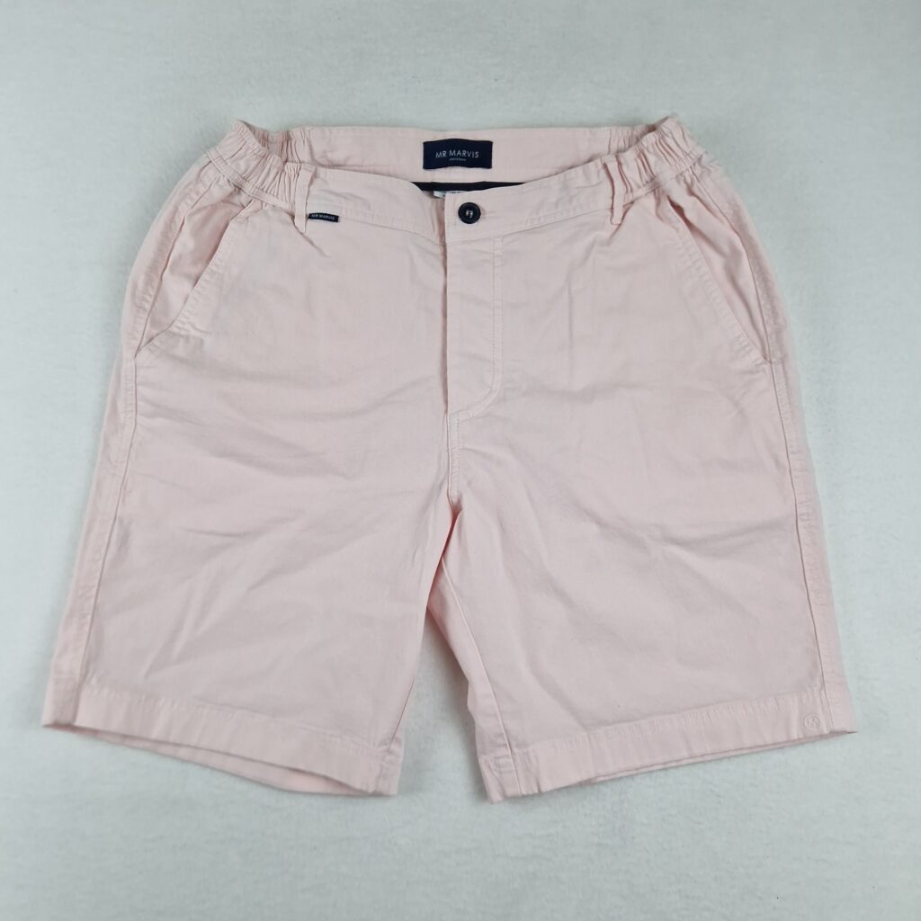 Mr Marvis Mens Pink 2x Milkshake Chino Shorts Size W34 Cotton Button Fly Summer