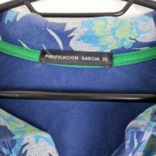 Purificacion Garcia Mens Blue Floral Cotton Short Sleeve Polo Shirt Size XL