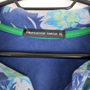 Purificacion Garcia Mens Blue Floral Cotton Short Sleeve Polo Shirt Size XL