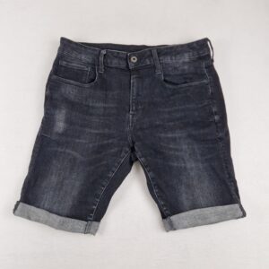 G Star Raw Mens 3301 Slim Denim Shorts Size W33 Dark Blue Rolled Hem