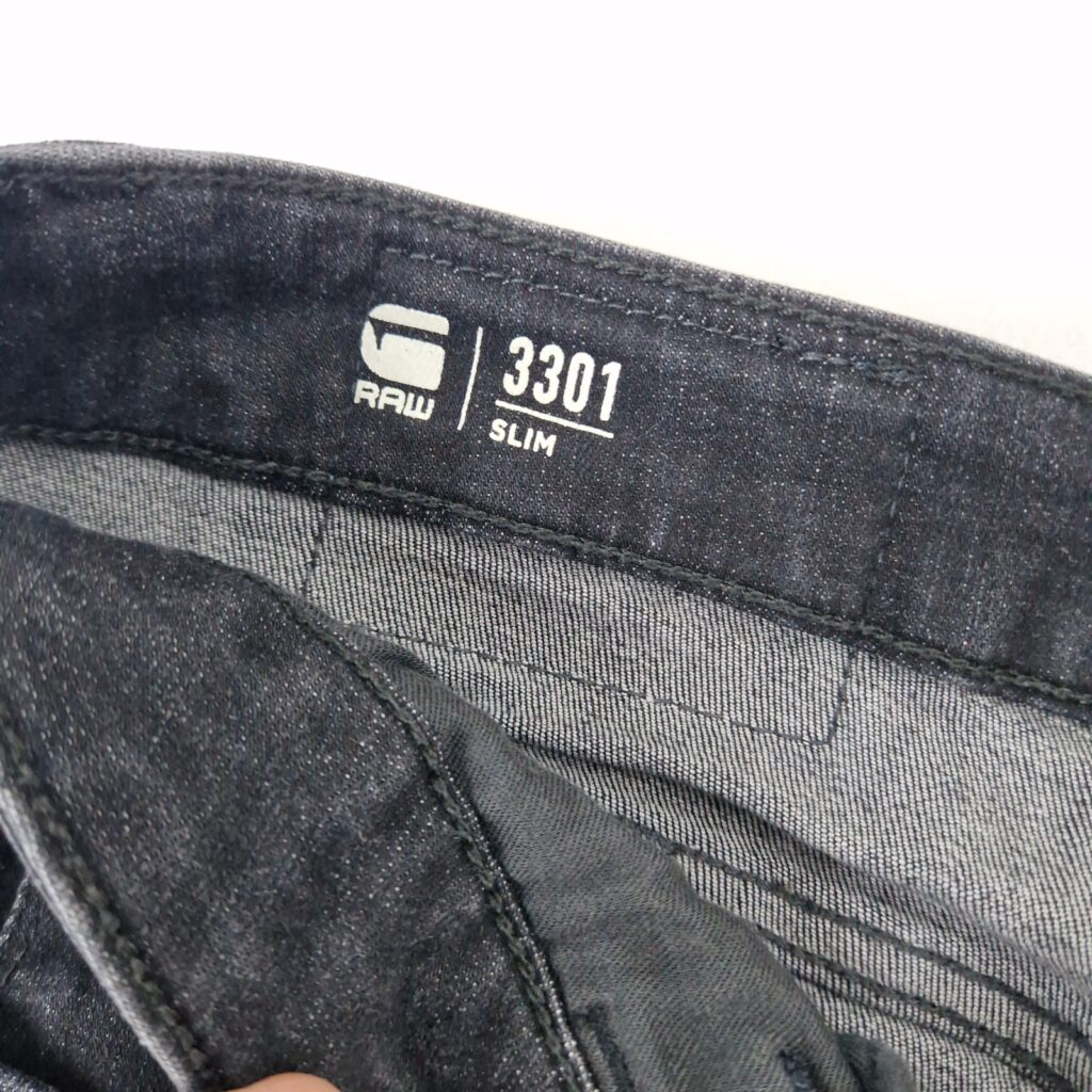 G Star Raw Mens 3301 Slim Denim Shorts Size W33 Dark Blue Rolled Hem